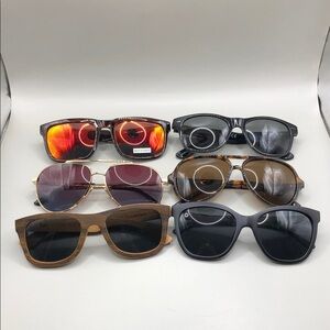 Bundle 6 classic square aviator pilot sunglasses various brands.